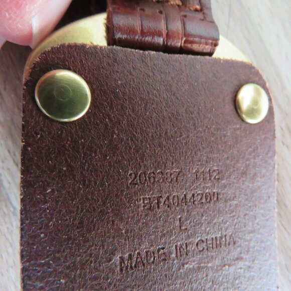 FOSSIL Textured Cognac Brown Leather Chunky Y2K Belt Festival - Women's Size L - Picture 9 of 10